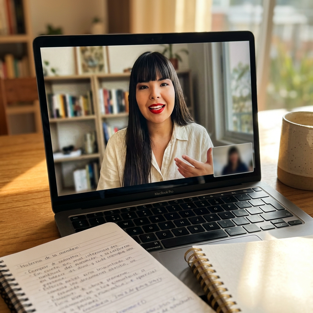 One-on-one Spanish lesson with teacher and student